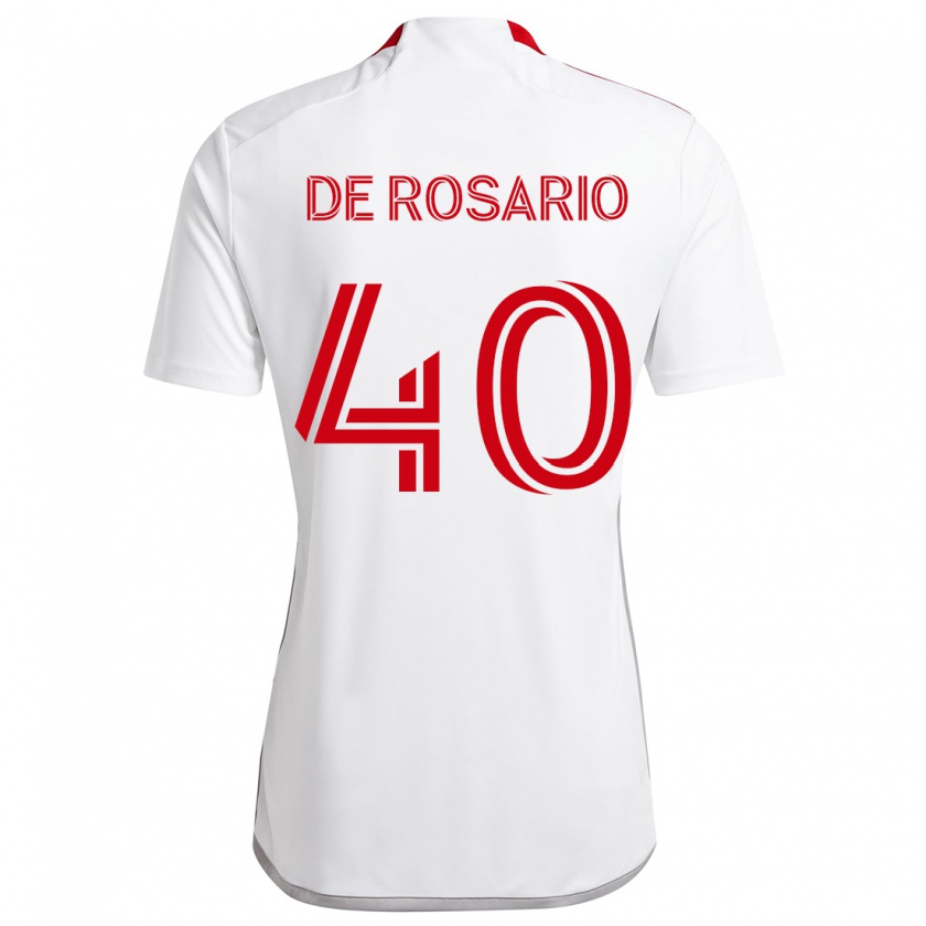 Kandiny Heren Adisa De Rosario #40 Wit Rood Uitshirt Uittenue 2024/25 T-Shirt