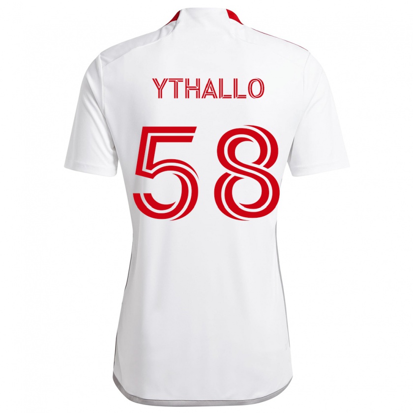 Kandiny Heren Ythallo #58 Wit Rood Uitshirt Uittenue 2024/25 T-Shirt