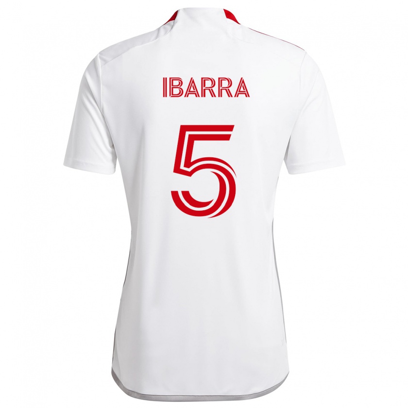 Kandiny Heren Franco Ibarra #5 Wit Rood Uitshirt Uittenue 2024/25 T-Shirt