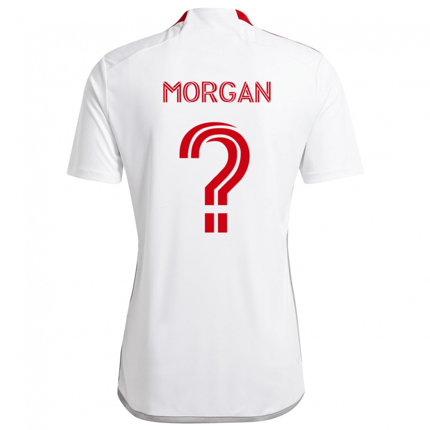 Kandiny Heren Myles Morgan #0 Wit Rood Uitshirt Uittenue 2024/25 T-Shirt