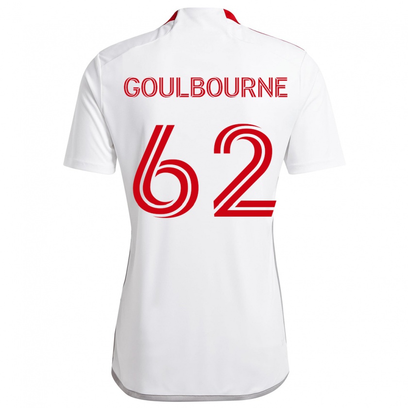 Kandiny Uomo Maglia Rohan Goulbourne #62 Bianco Rosso Kit Gara Away 2024/25 Maglietta