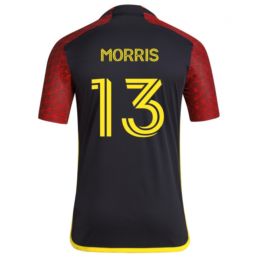 Kandiny Heren Jordan Morris #13 Rood Zwart Uitshirt Uittenue 2024/25 T-Shirt België