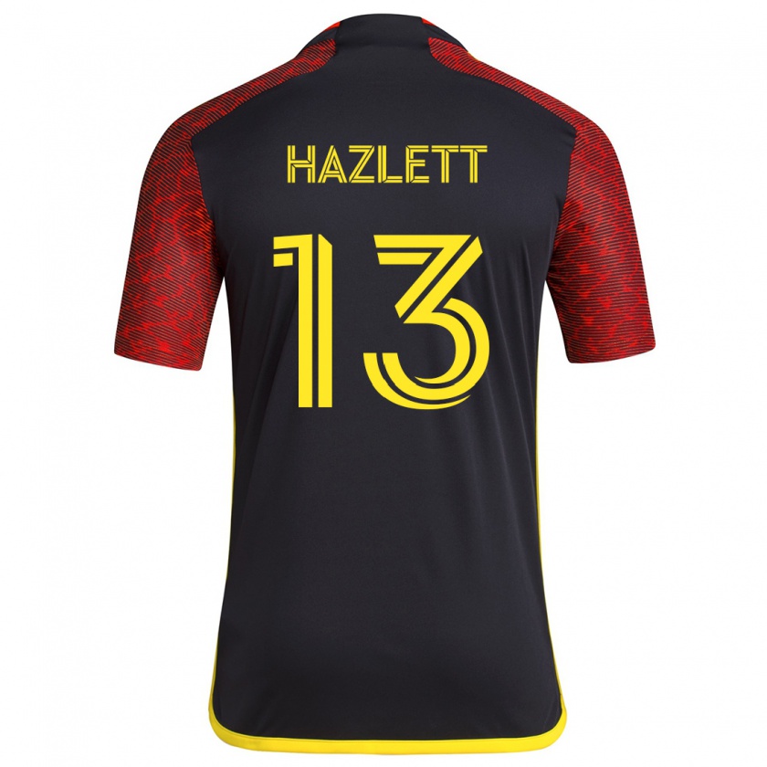 Kandiny Hombre Camiseta Kimberly Hazlett #13 Negro Rojo 2ª Equipación 2024/25 La Camisa