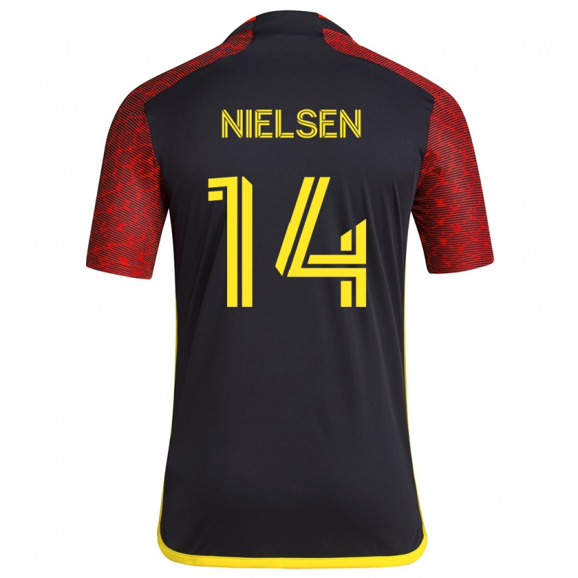 Kandiny Heren Taylor Nielsen #14 Rood Zwart Uitshirt Uittenue 2024/25 T-Shirt