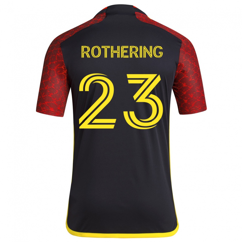 Kandiny Hombre Camiseta Holly Rothering #23 Negro Rojo 2ª Equipación 2024/25 La Camisa