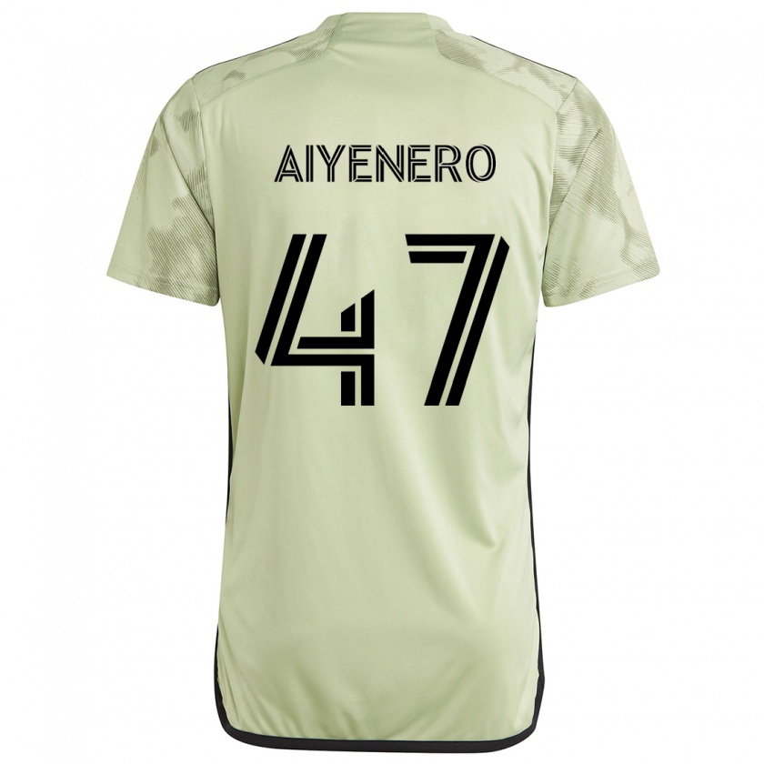 Kandiny Uomo Maglia Marius Aiyenero #47 Verde Chiaro Kit Gara Away 2024/25 Maglietta