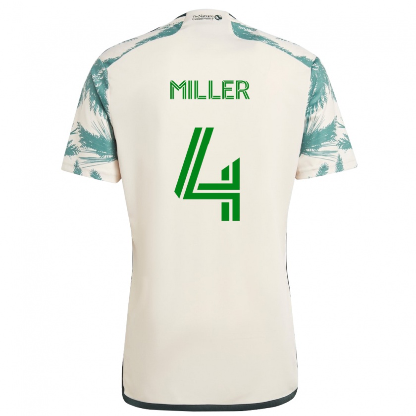 Kandiny Hombre Camiseta Kamal Miller #4 Beige Marrón 2ª Equipación 2024/25 La Camisa