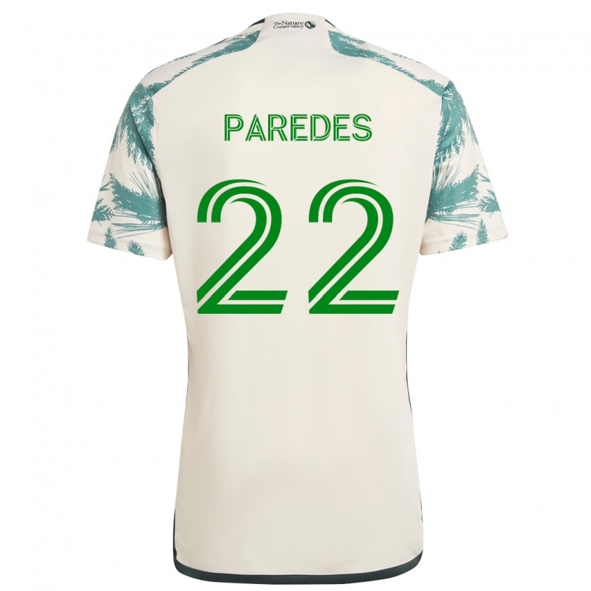 Kandiny Heren Cristhian Paredes #22 Beigebruin Uitshirt Uittenue 2024/25 T-Shirt België