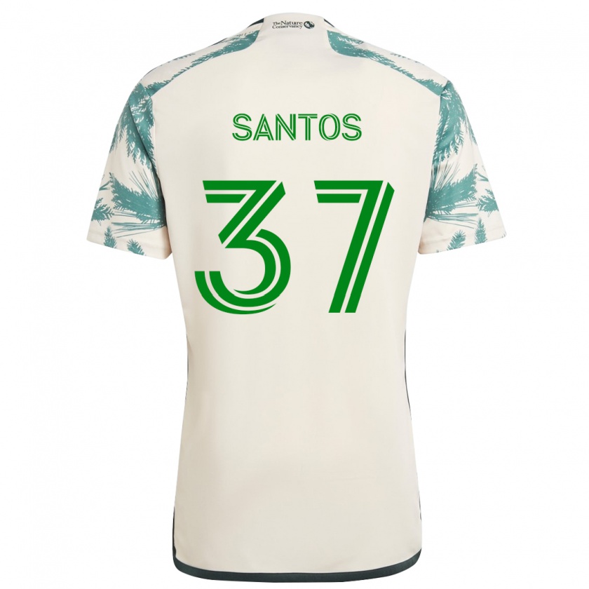 Kandiny Heren Noah Santos #37 Beigebruin Uitshirt Uittenue 2024/25 T-Shirt België