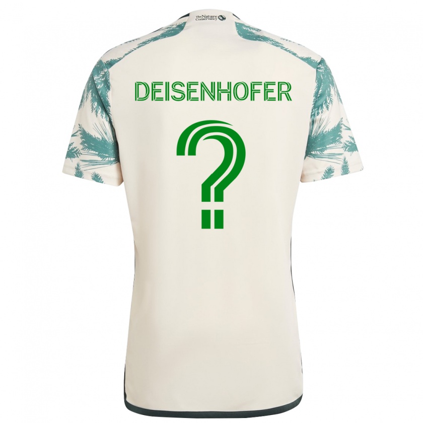 Kandiny Hombre Camiseta Maximilian Deisenhofer #0 Beige Marrón 2ª Equipación 2024/25 La Camisa