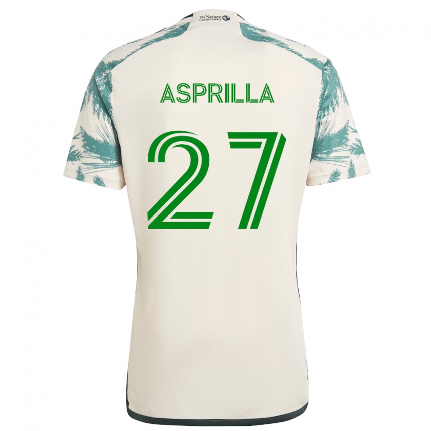 Kandiny Heren Dairon Asprilla #27 Beigebruin Uitshirt Uittenue 2024/25 T-Shirt België