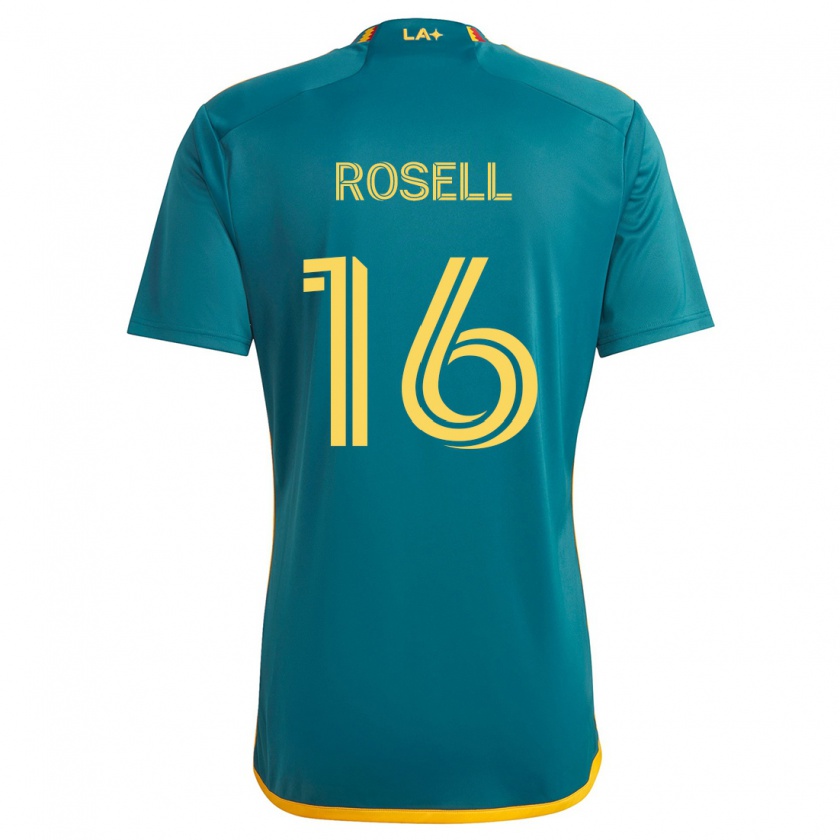 Kandiny Heren Uri Rosell #16 Groen Geel Uitshirt Uittenue 2024/25 T-Shirt