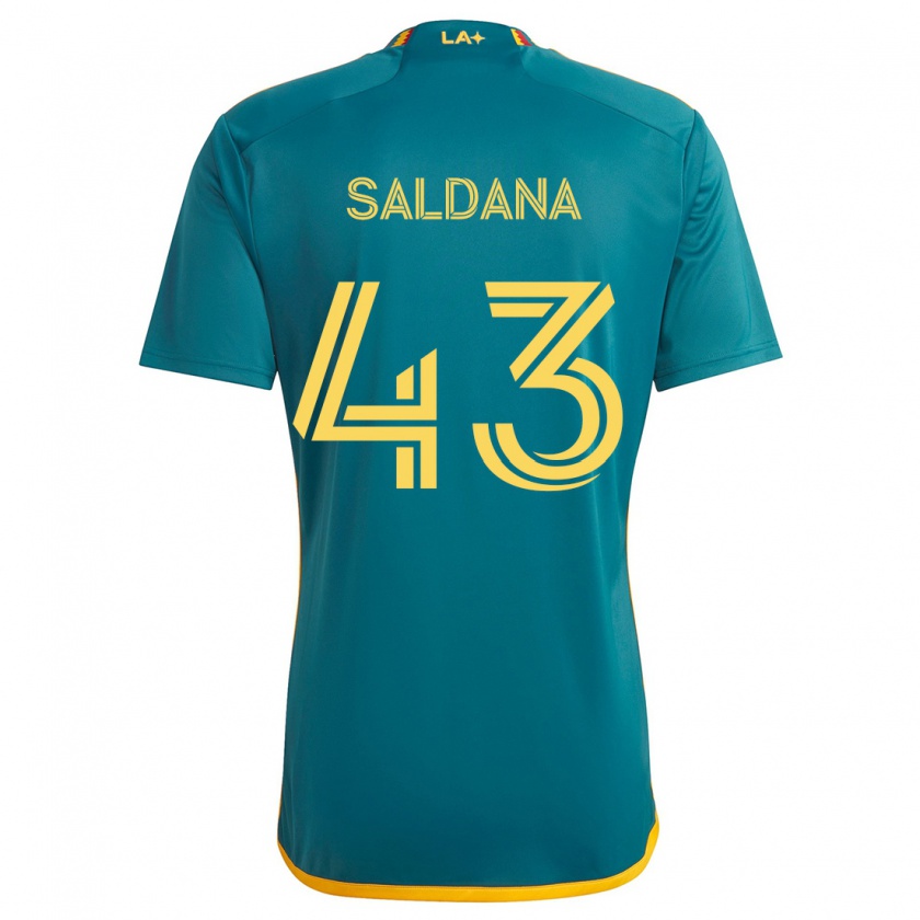 Kandiny Heren Adam Saldaña #43 Groen Geel Uitshirt Uittenue 2024/25 T-Shirt