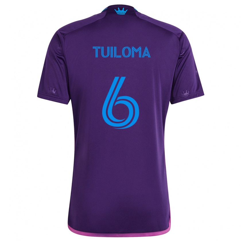 Kandiny Heren Bill Tuiloma #6 Paarsblauw Uitshirt Uittenue 2024/25 T-Shirt België