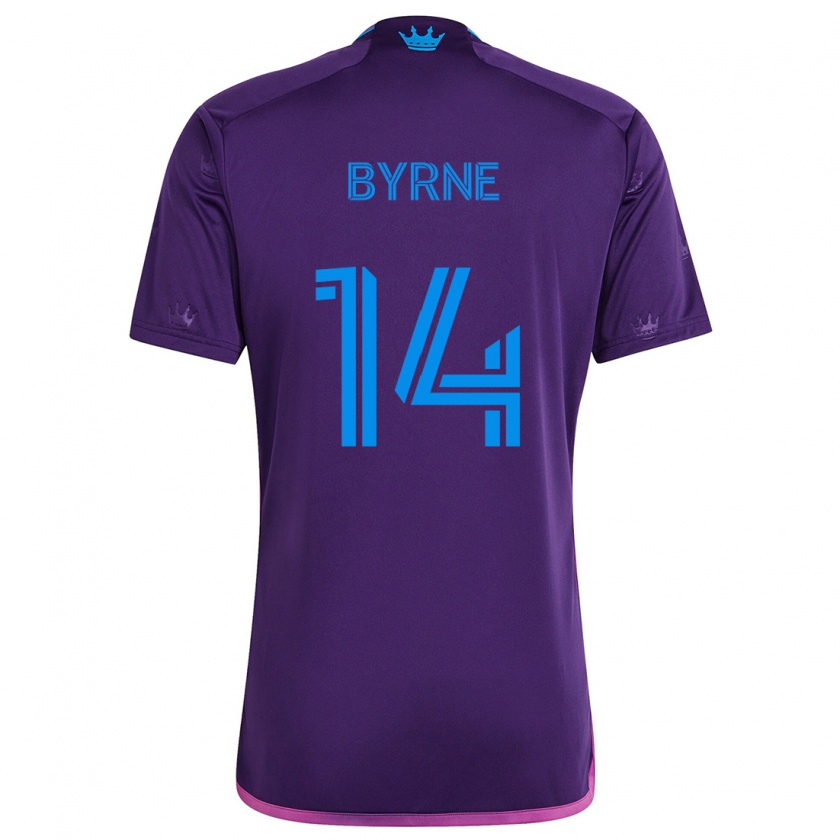 Kandiny Heren Nathan Byrne #14 Paarsblauw Uitshirt Uittenue 2024/25 T-Shirt