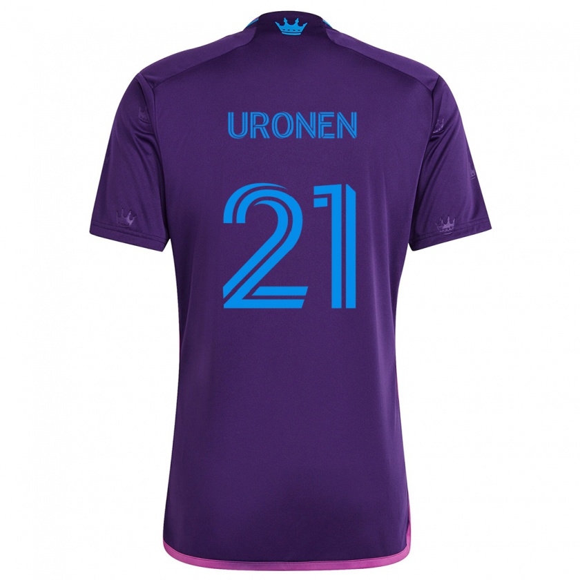 Kandiny Uomo Maglia Jere Uronen #21 Viola Blu Kit Gara Away 2024/25 Maglietta