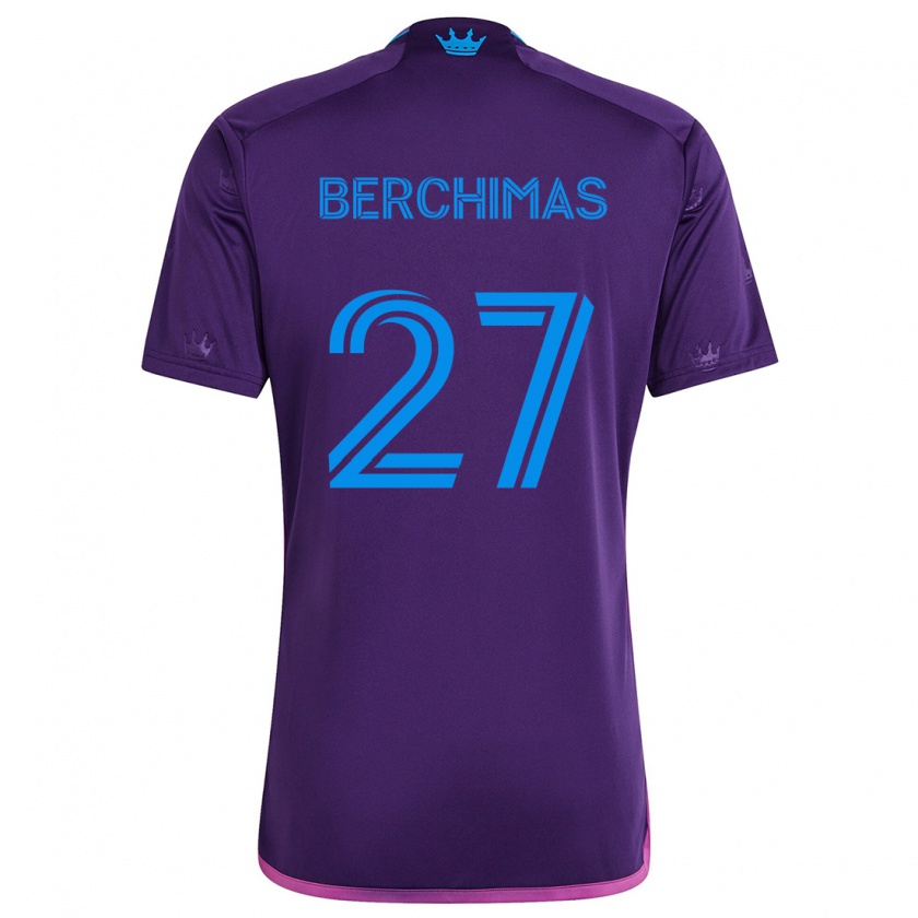 Kandiny Heren Nimfasha Berchimas #27 Paarsblauw Uitshirt Uittenue 2024/25 T-Shirt