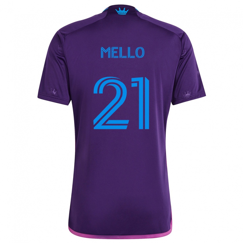 Kandiny Uomo Maglia Vinicius Mello #21 Viola Blu Kit Gara Away 2024/25 Maglietta