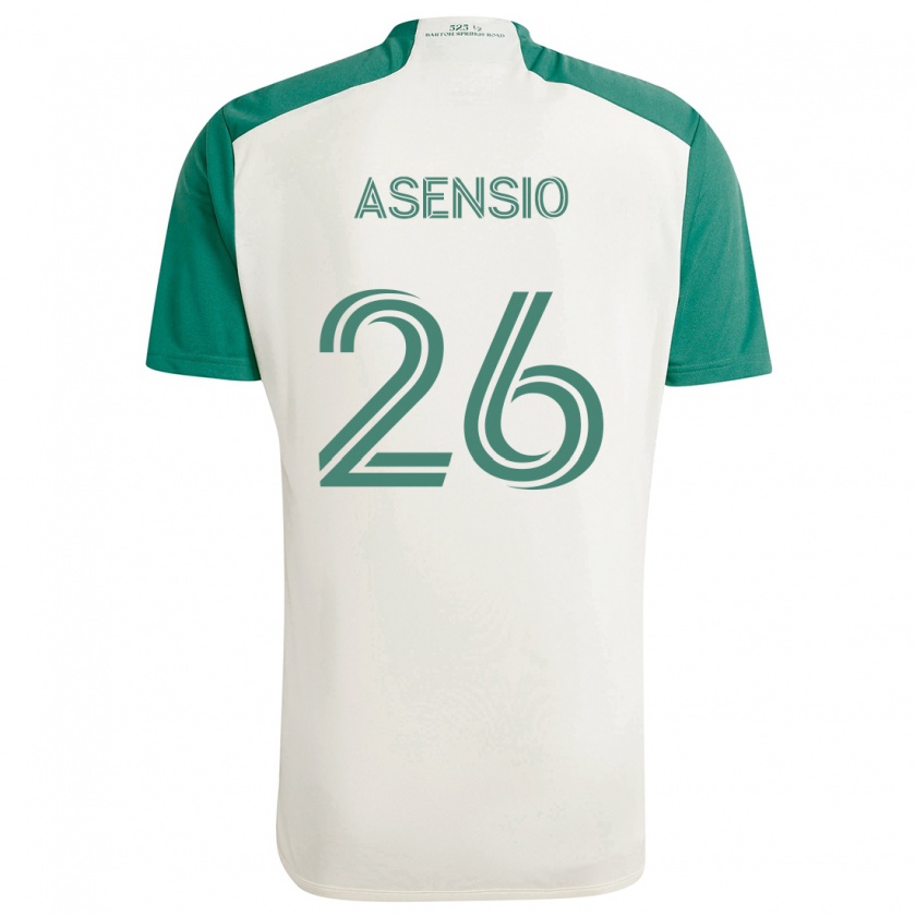 Kandiny Heren Charlie Asensio #26 Bruine Kleuren Groen Uitshirt Uittenue 2024/25 T-Shirt