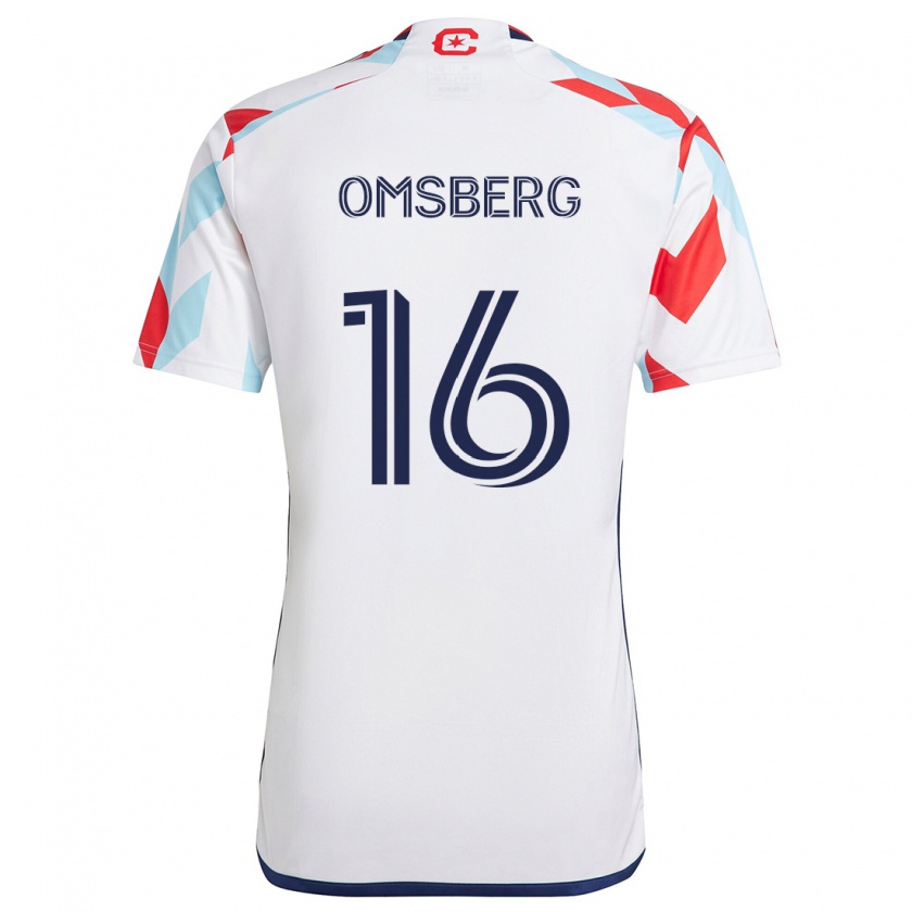 Kandiny Uomo Maglia Wyatt Omsberg #16 Bianco Rosso Blu Kit Gara Away 2024/25 Maglietta