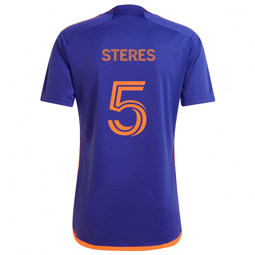 Kandiny Heren Daniel Steres #5 Paars Oranje Uitshirt Uittenue 2024/25 T-Shirt