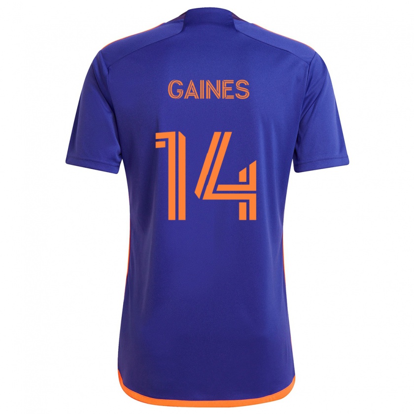 Kandiny Hombre Camiseta Mckinze Gaines #14 Púrpura Naranja 2ª Equipación 2024/25 La Camisa