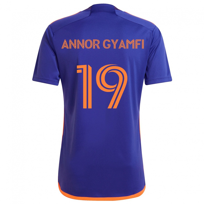 Kandiny Herren Stephen Annor Gyamfi #19 Lila Orange Auswärtstrikot Trikot 2024/25 T-Shirt Österreich