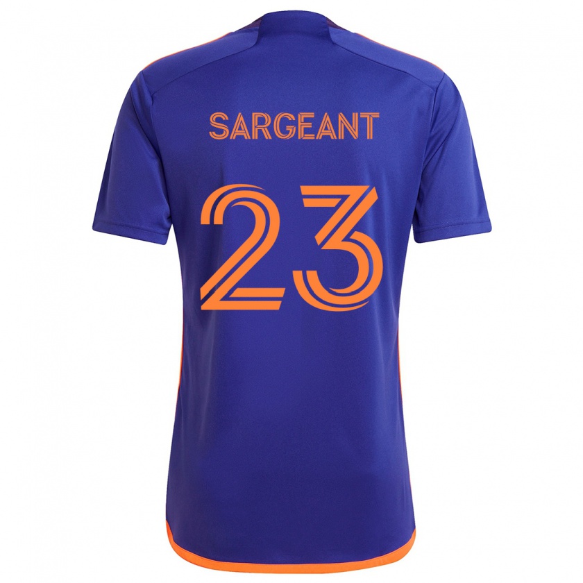 Kandiny Heren Kieran Sargeant #23 Paars Oranje Uitshirt Uittenue 2024/25 T-Shirt