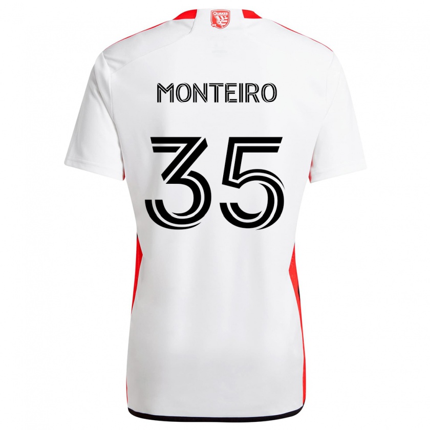 Kandiny Uomo Maglia Jamiro Monteiro #35 Bianco Rosso Kit Gara Away 2024/25 Maglietta