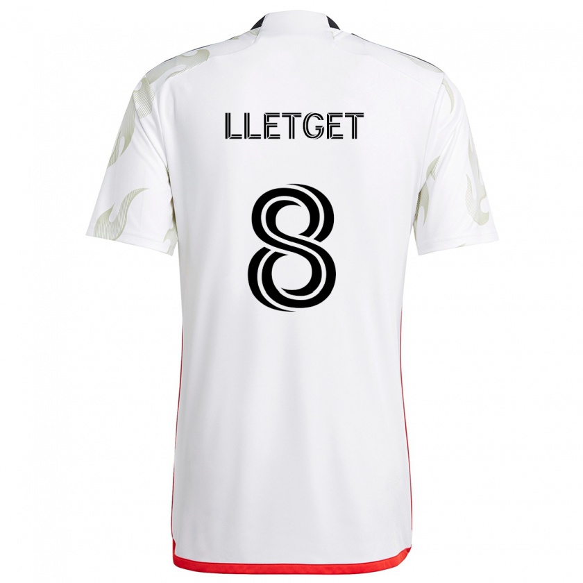 Kandiny Hombre Camiseta Sebastian Lletget #8 Blanco Rojo Negro 2ª Equipación 2024/25 La Camisa