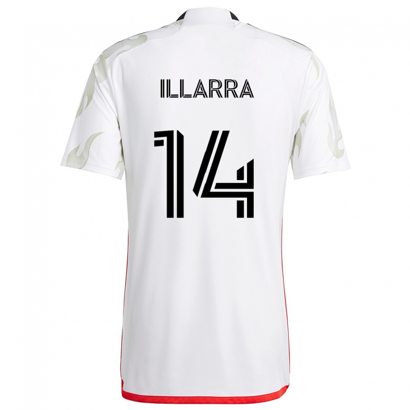 Kandiny Uomo Maglia Asier Illarramendi #14 Bianco Rosso Nero Kit Gara Away 2024/25 Maglietta