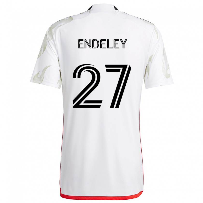 Kandiny Hombre Camiseta Herbert Endeley #27 Blanco Rojo Negro 2ª Equipación 2024/25 La Camisa