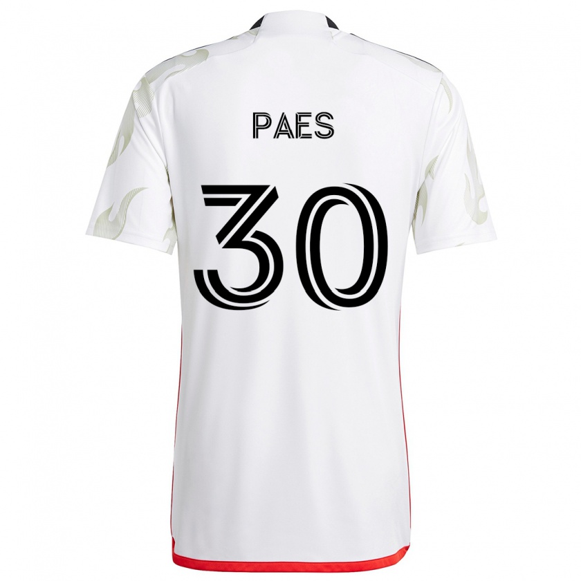 Kandiny Hombre Camiseta Maarten Paes #30 Blanco Rojo Negro 2ª Equipación 2024/25 La Camisa