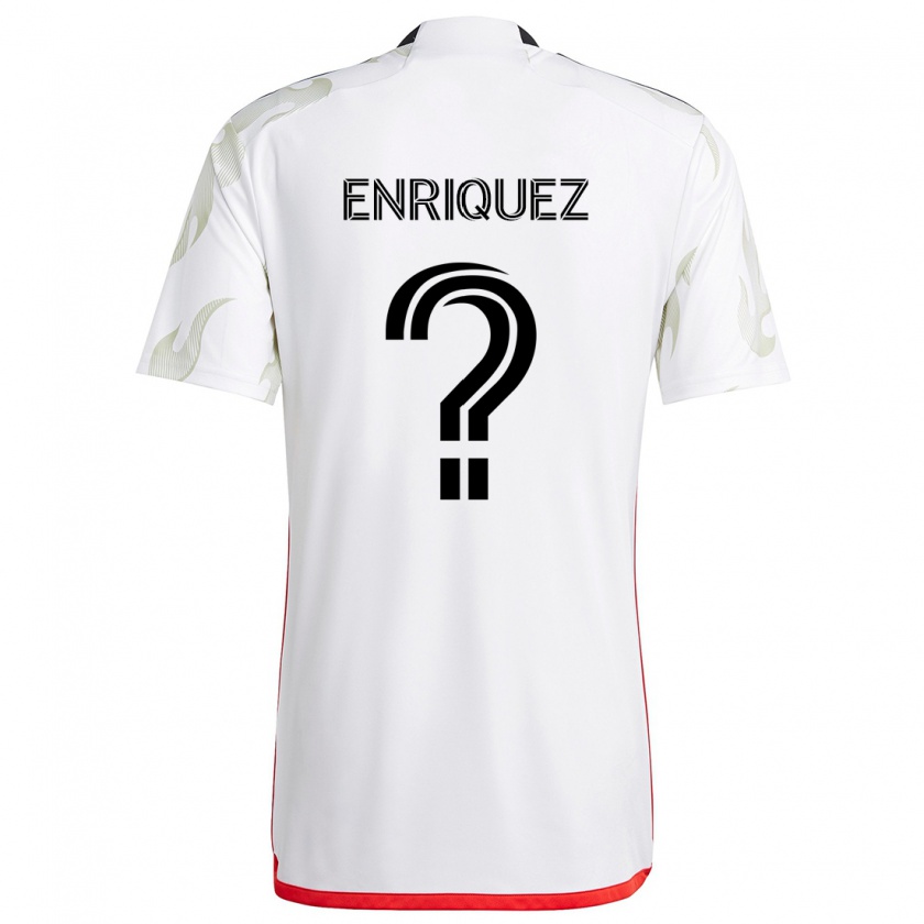 Kandiny Hombre Camiseta Fabian Enriquez #0 Blanco Rojo Negro 2ª Equipación 2024/25 La Camisa México