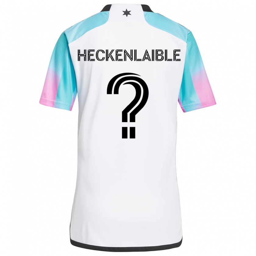 Kandiny Hombre Camiseta Andrew Heckenlaible #0 Blanco Azul Negro 2ª Equipación 2024/25 La Camisa