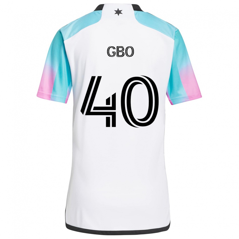 Kandiny Hombre Camiseta Cedrik Gbo #40 Blanco Azul Negro 2ª Equipación 2024/25 La Camisa