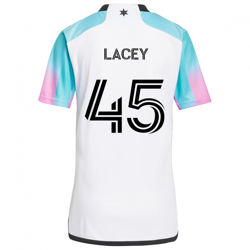 Kandiny Heren Kameron Lacey #45 Wit Blauw Zwart Uitshirt Uittenue 2024/25 T-Shirt België