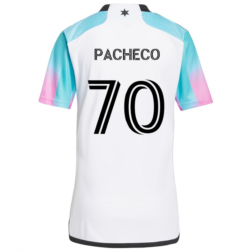 Kandiny Heren Diogo Pacheco #70 Wit Blauw Zwart Uitshirt Uittenue 2024/25 T-Shirt