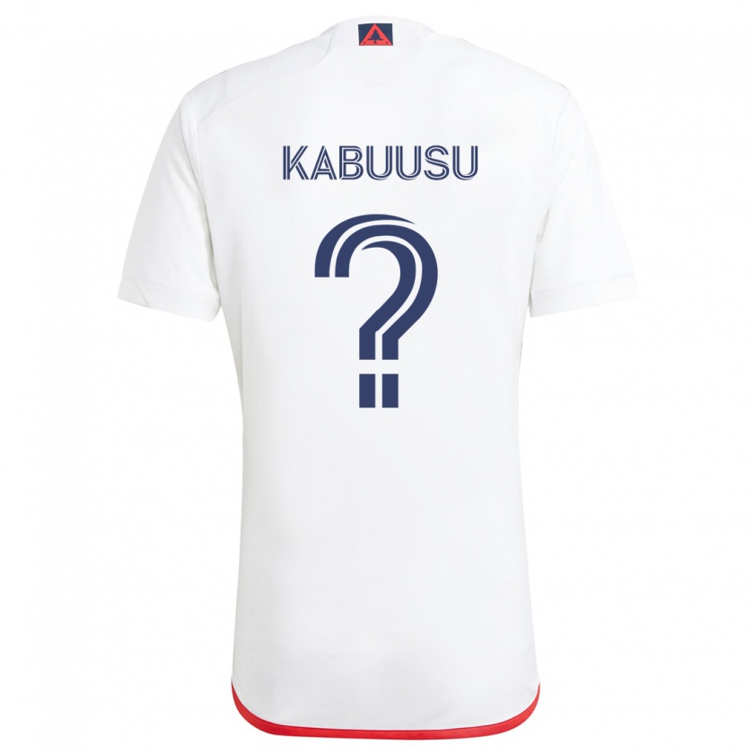 Kandiny Uomo Maglia Jamie Kabuusu #0 Bianco Rosso Kit Gara Away 2024/25 Maglietta