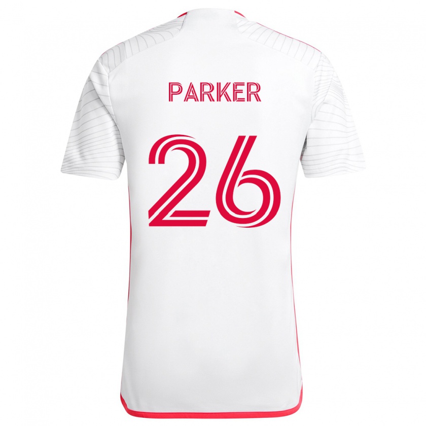 Kandiny Hombre Camiseta Tim Parker #26 Blanco Rojo 2ª Equipación 2024/25 La Camisa