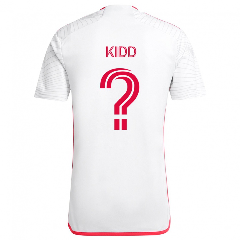 Kandiny Hombre Camiseta Matteo Kidd #0 Blanco Rojo 2ª Equipación 2024/25 La Camisa