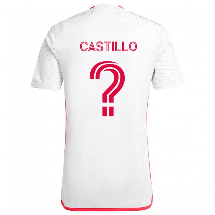 Kandiny Uomo Maglia Jayson Castillo #0 Bianco Rosso Kit Gara Away 2024/25 Maglietta