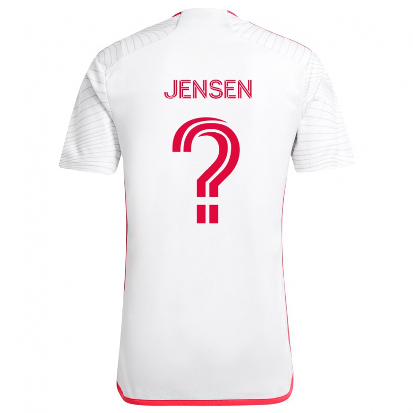 Kandiny Uomo Maglia Isak Jensen #0 Bianco Rosso Kit Gara Away 2024/25 Maglietta