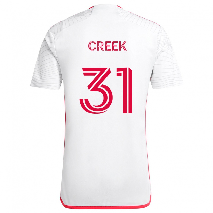 Kandiny Uomo Maglia Michael Creek #31 Bianco Rosso Kit Gara Away 2024/25 Maglietta