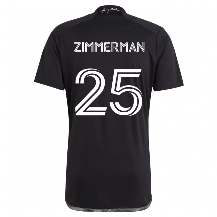 Kandiny Uomo Maglia Walker Zimmerman #25 Nero Kit Gara Away 2024/25 Maglietta