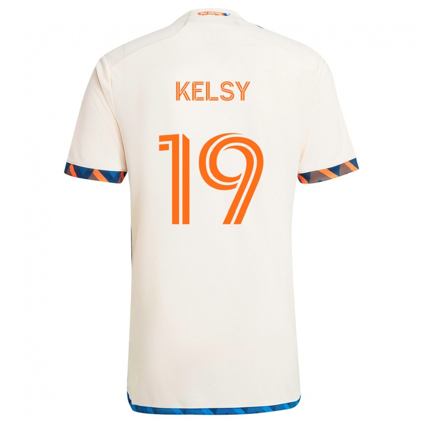 Kandiny Heren Kevin Kelsy #19 Wit Oranje Uitshirt Uittenue 2024/25 T-Shirt België