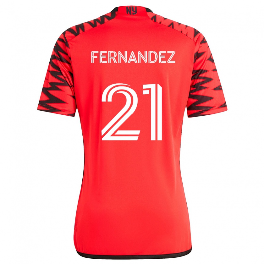 Kandiny Uomo Maglia Omir Fernandez #21 Rosso Nero Bianco Kit Gara Away 2024/25 Maglietta