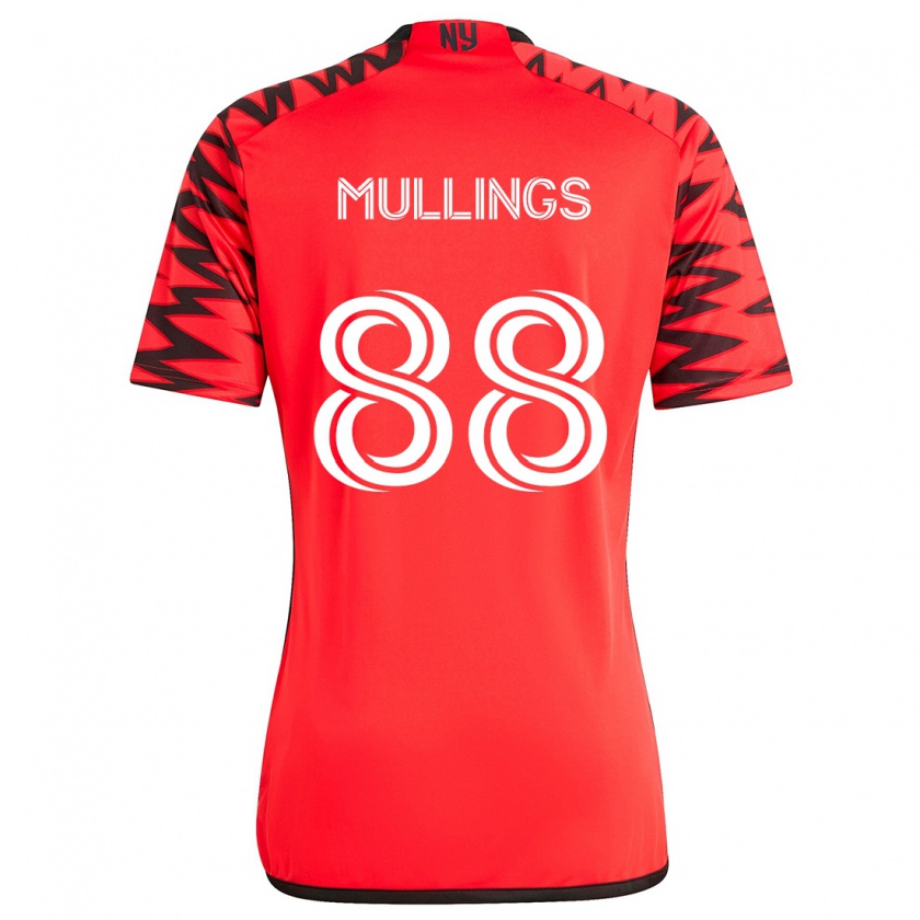 Kandiny Heren O'vonte Mullings #88 Rood Zwart Wit Uitshirt Uittenue 2024/25 T-Shirt België