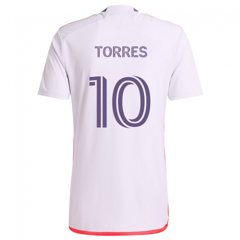 Kandiny Herren Facundo Torres #10 Weiß Rot Lila Auswärtstrikot Trikot 2024/25 T-Shirt Österreich