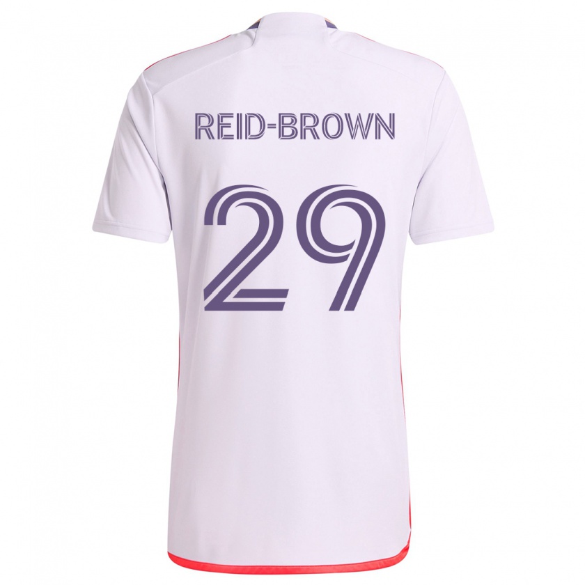 Kandiny Heren Tahir Reid-Brown #29 Wit Rood Paars Uitshirt Uittenue 2024/25 T-Shirt België